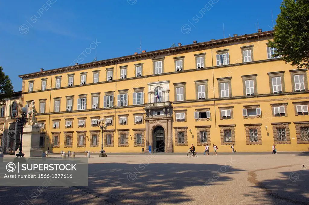 Lucca, Palazzo Ducale, Napoleone Square, Piazza Napoleone, Tuscany, Italy, Europe.