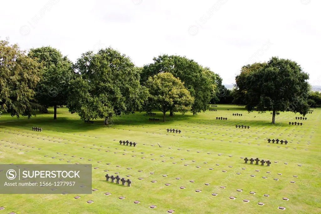 German military cemetery of World War II, La Cambe, Calvados, Basse-Normandie, France.