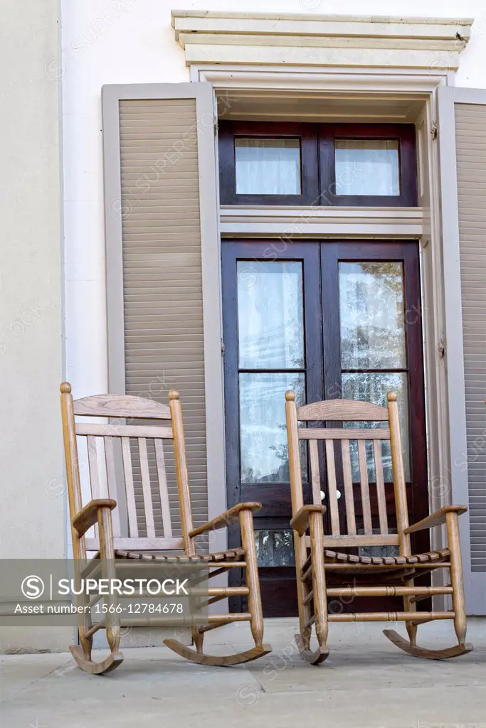 Rocking Chairs on the Front Porch, Main House, Mansion, Belle Meade Plantation, Nashville, TN.