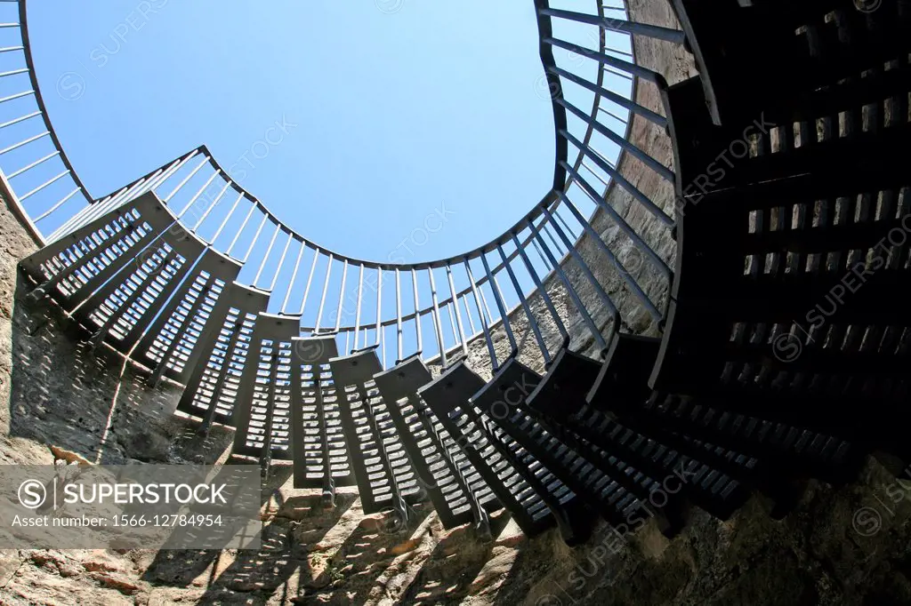 Stairs, Torre Albarrana, Odena, Anoia, Catalonia, Spain