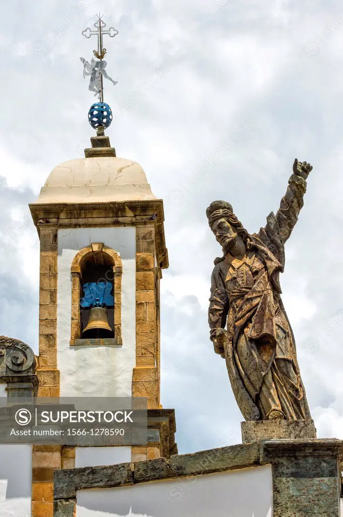 Santuario de Bom Jesus de Matosinhos, Aleijandinho masterpiece, Prophete Habacuc statue, Congonhas do Campo, Minas Gerais, Brazil.
