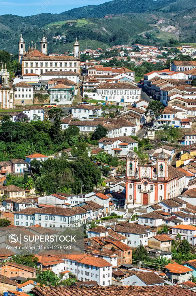 View over Ouro Preto, Minas Gerais, Brazil.