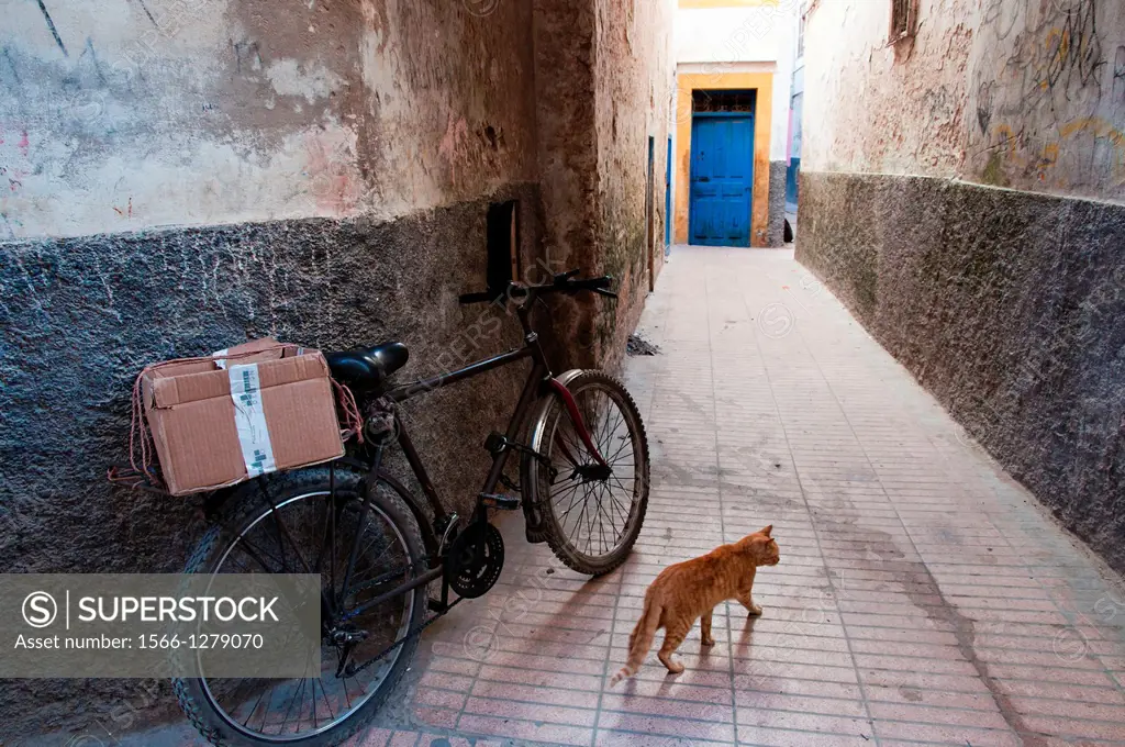 Alleyway in Essaouira medina, Morocco.