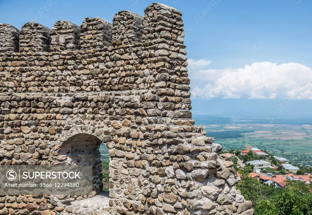 fortiefied walls of Sighnaghi town in Kakheti region, Georgia.