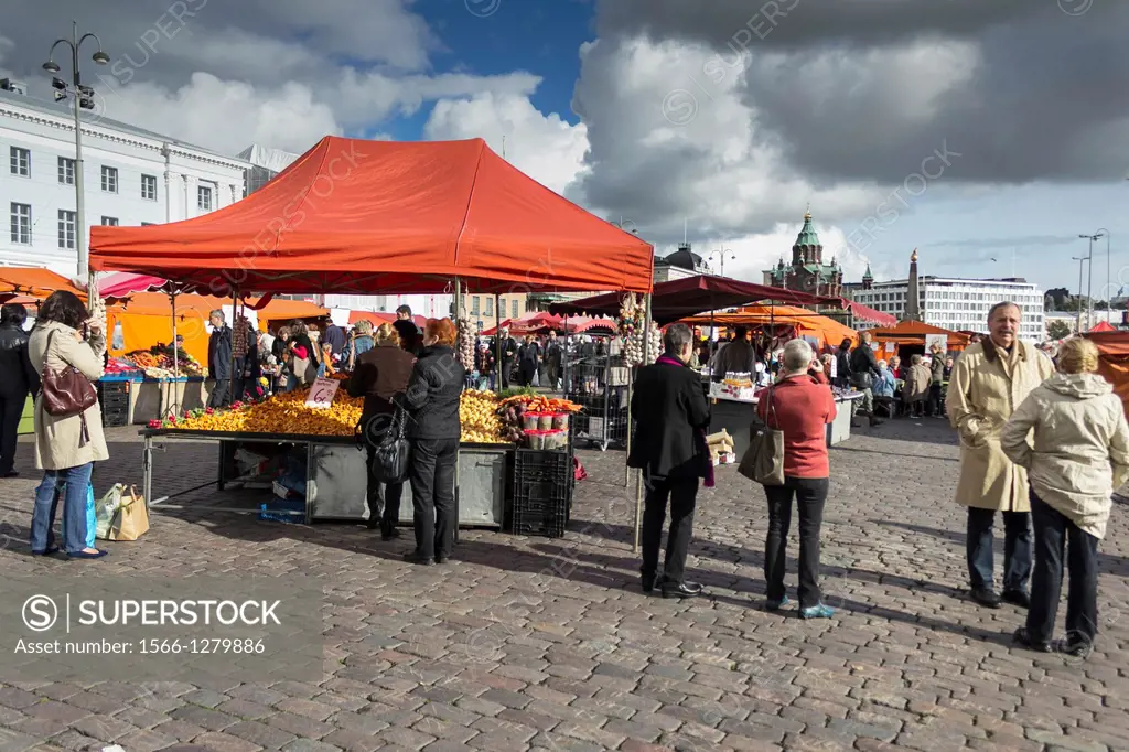 Flea market in central Helsinki Finland Europe.