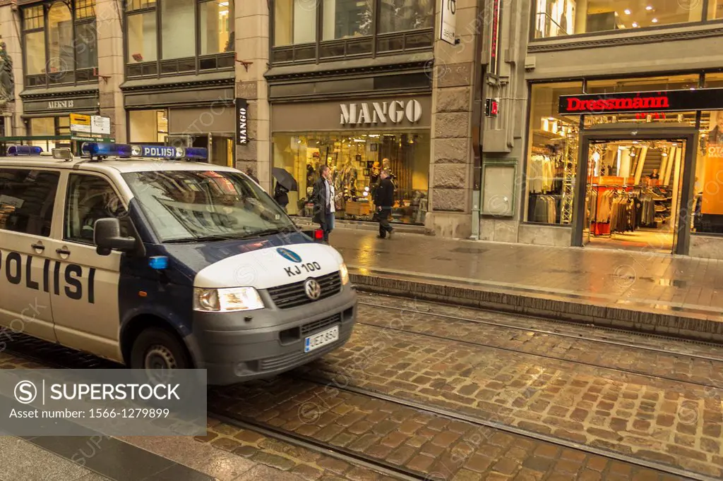 Police car in Helsinki Finland.