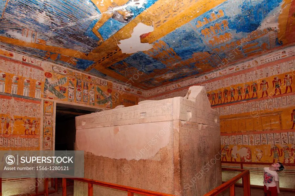 The Interior of Ramesses IV's KV2 royal tomb, East Valley of the Kings, Luxor (Thebes), Egypt, Africa.