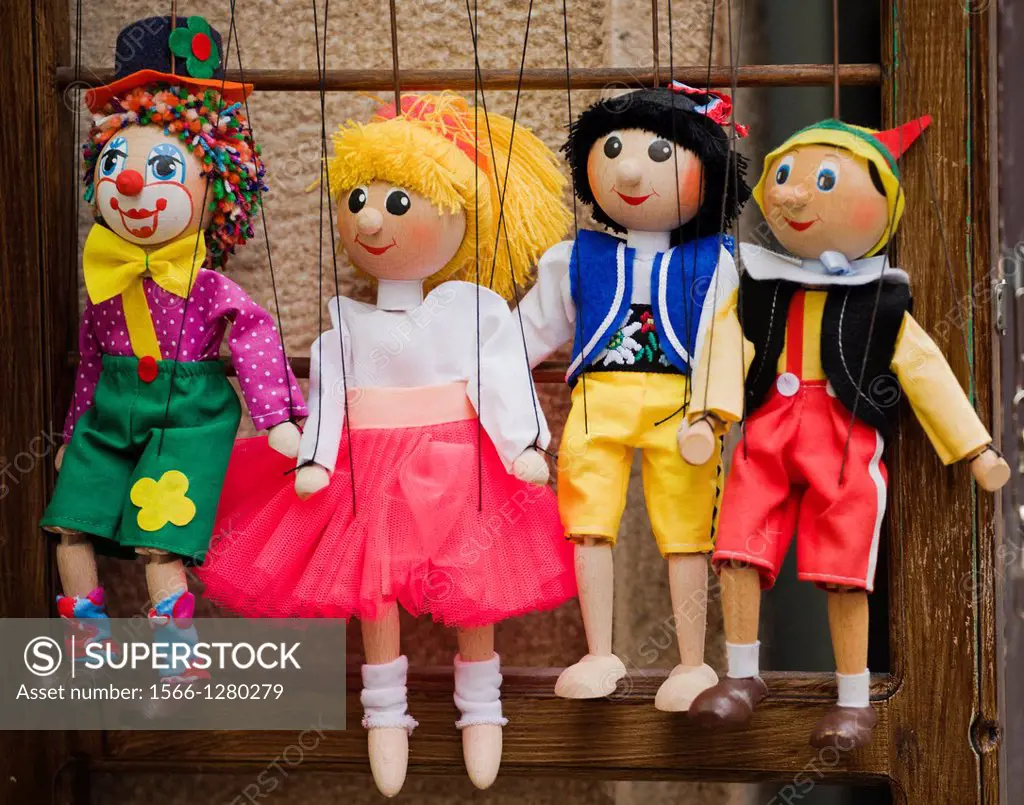 Marionettes puppet souvenirs, Prague, Czech Republic, Europe.