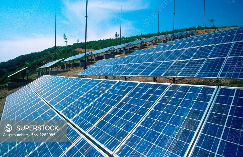 row of solar panels at Greece