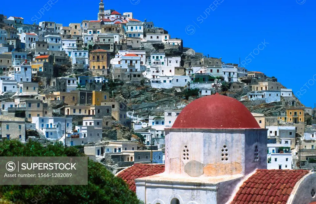 view at village Olymbos at Karpathos island, Greece