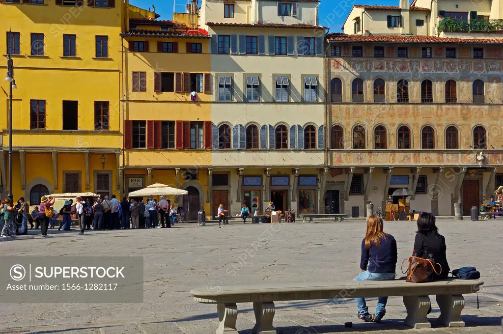 Santa Croce Square, Piazza di Santa Croce, Florence, Tuscany, Italy, Europe.