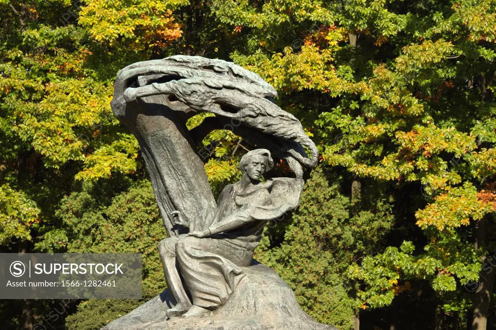 Monument to Chopin. Lazienki Park. Warsaw. Poland.