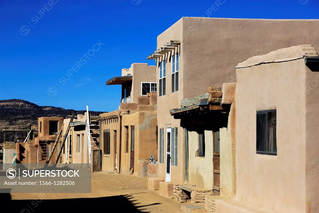 Houses in Acoma Pueblo aka Sky City. Acoma Pueblo. Grants. New Mexico. USA.