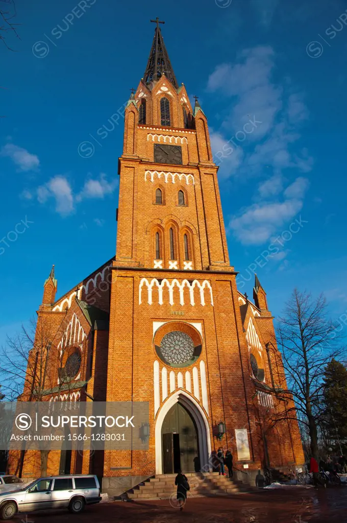 Neogothic style Keski-Porin Kirkko church (1863) Pori Finland Europe.