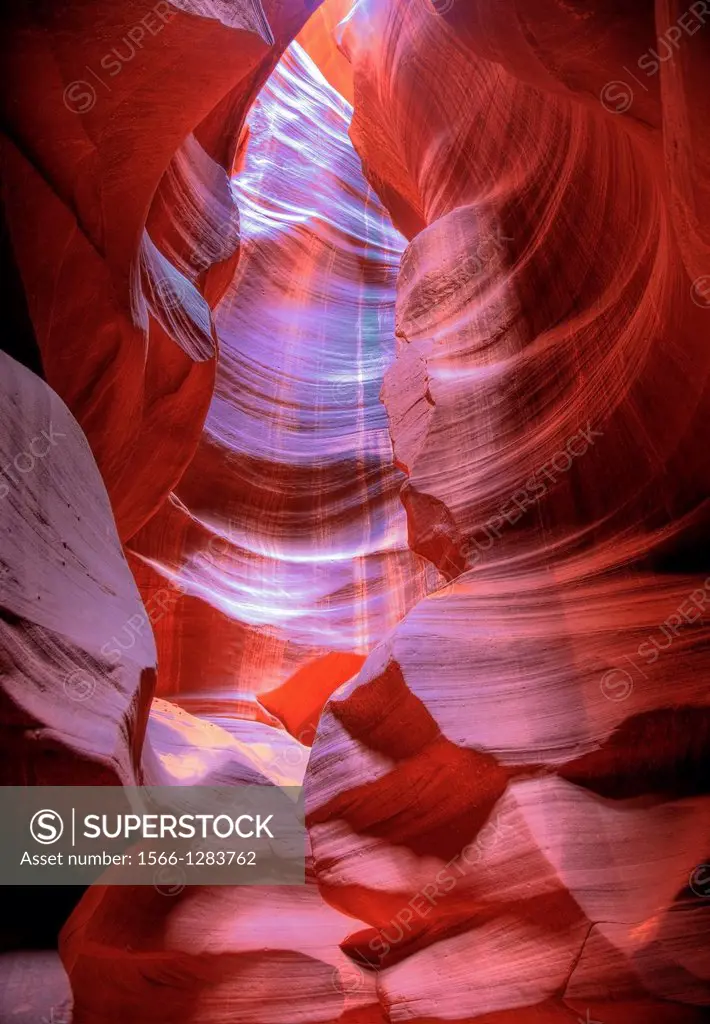 The fluted walls shaped by millions of years of water and wind erosion highlight the experience at Upper Antelope Canyon on the Navajo Indian Reservat...