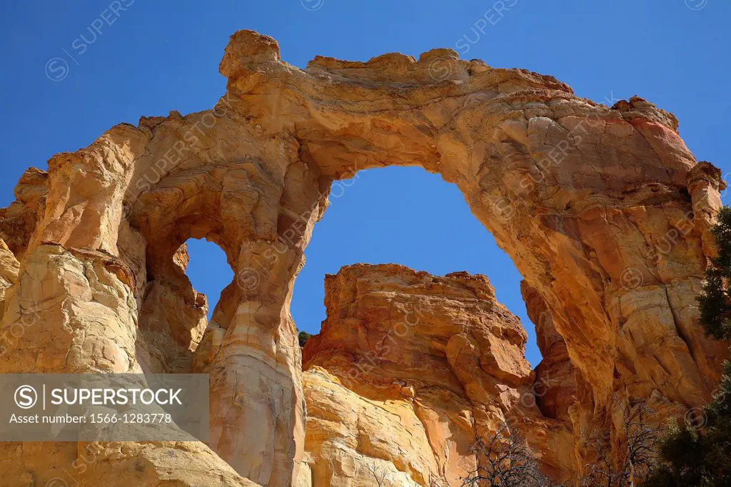 Grosvenor Arch, a double-arch, at the Grand Staircase Escalante National Monument in Southern Utah.