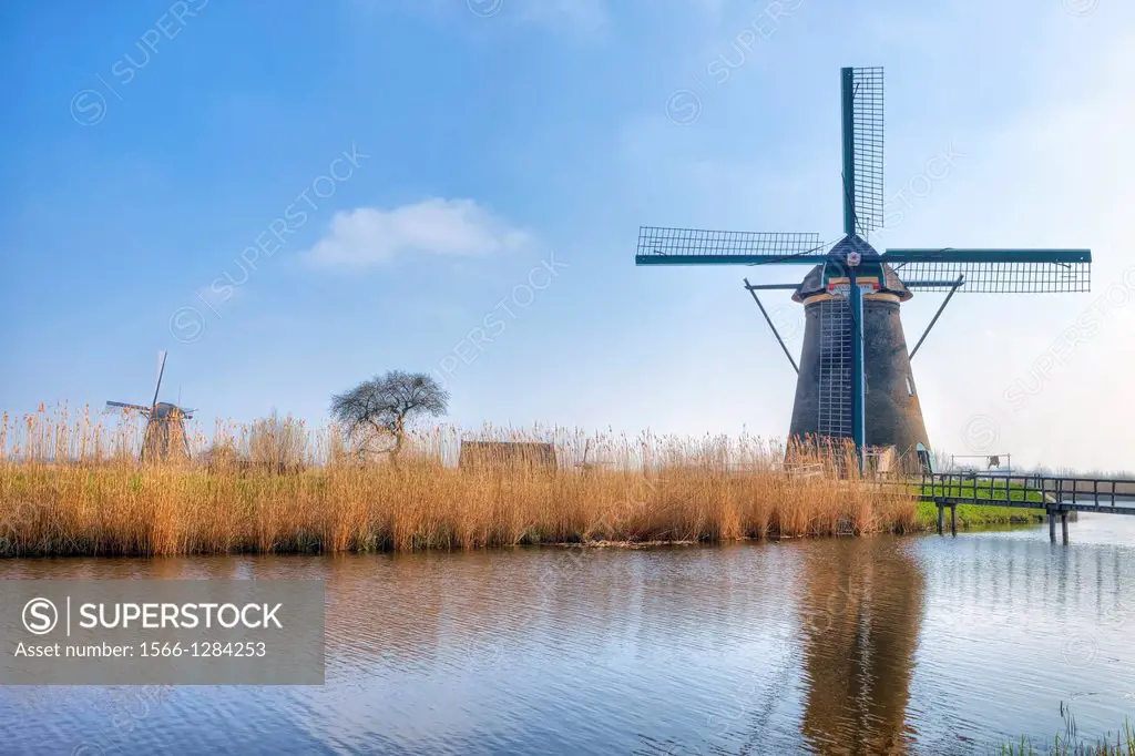 Kinderdijk, Moolenwaard, South Holland, Netherlands.