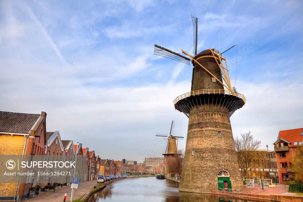 Schiedam, windmill, South Holland, Netherlands.
