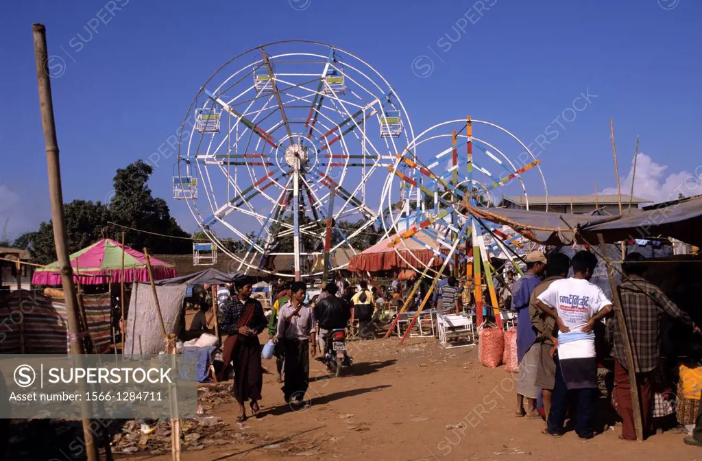 Ferris wheels at the fair in Heho
