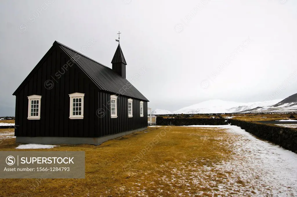 Church in Budir. Arnarstapi, Snaefellsnes peninsula, Iceland