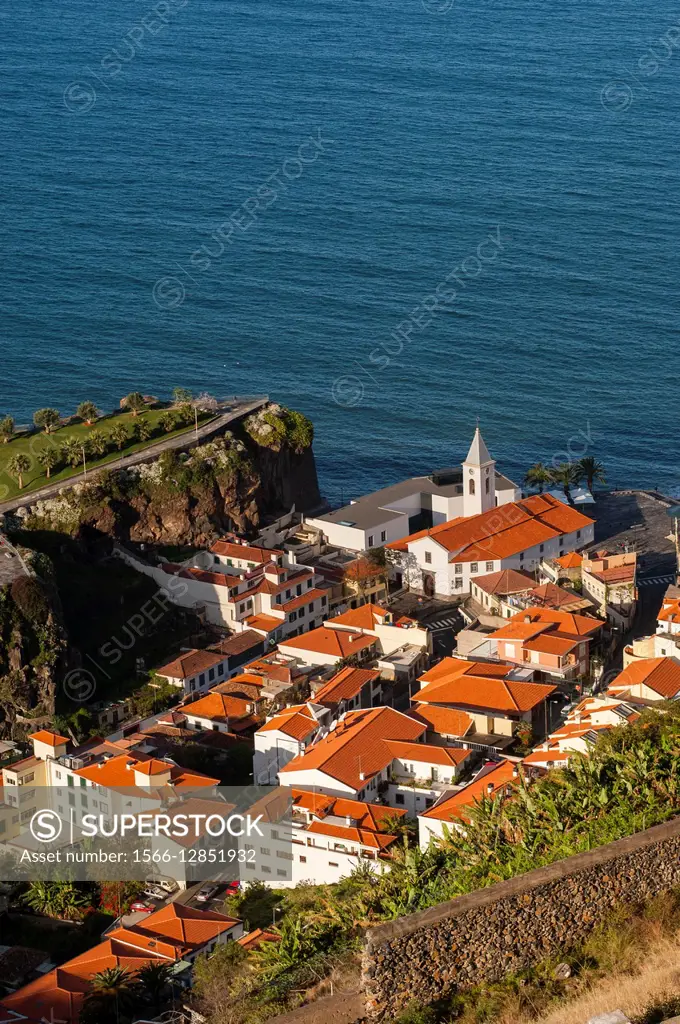 View of a small village along the south coast on the Portuguese island of Madeira.
