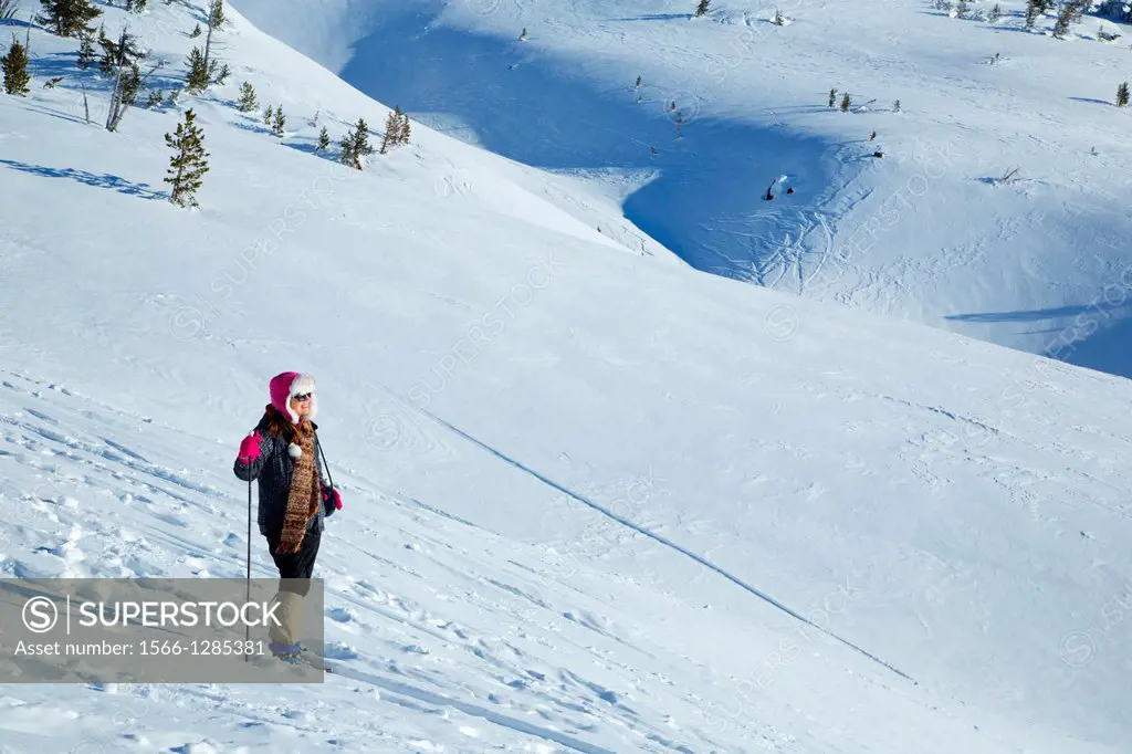 Snowshoeing at Timberline, Mt Hood National Forest, Oregon.