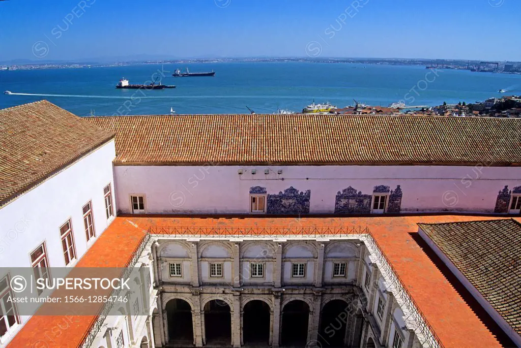 cloister of the Monastery of Sao Vicente de Fora, Lisbon, Portugal, Southern Europe.