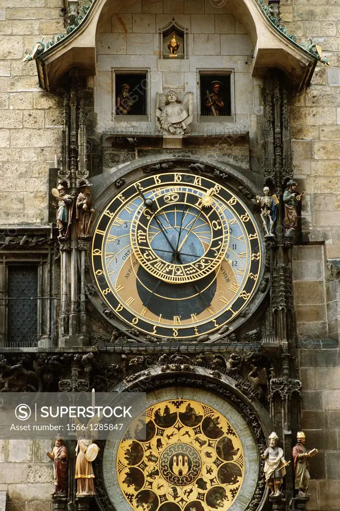 Prague. Czech Republic. Astronomical Clock on Old Town Square.