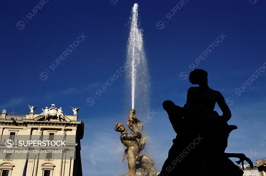 Rome. Italy. Fontana delle Naiadi by Mario Rutelli (1901), Piazza della Repubblica.