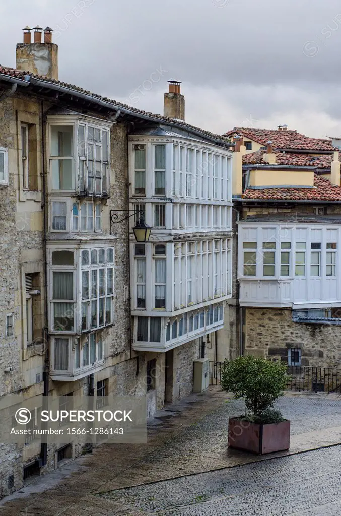 Panoramic views from Del Machete square of old city of Vitoria, Basque country, Spain.