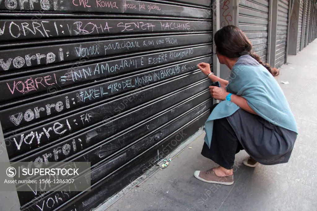12 May 2013 Before I Die- Public intercative art project in trastevere district, rome, italy.