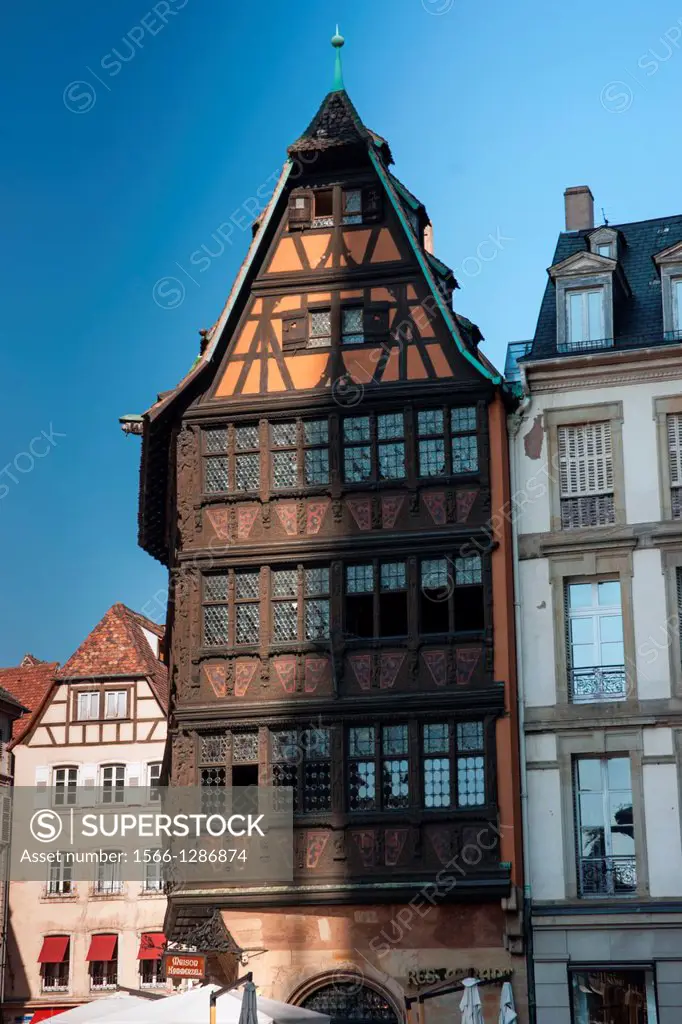 1/2 timbered house on the square, Strasbourg France.