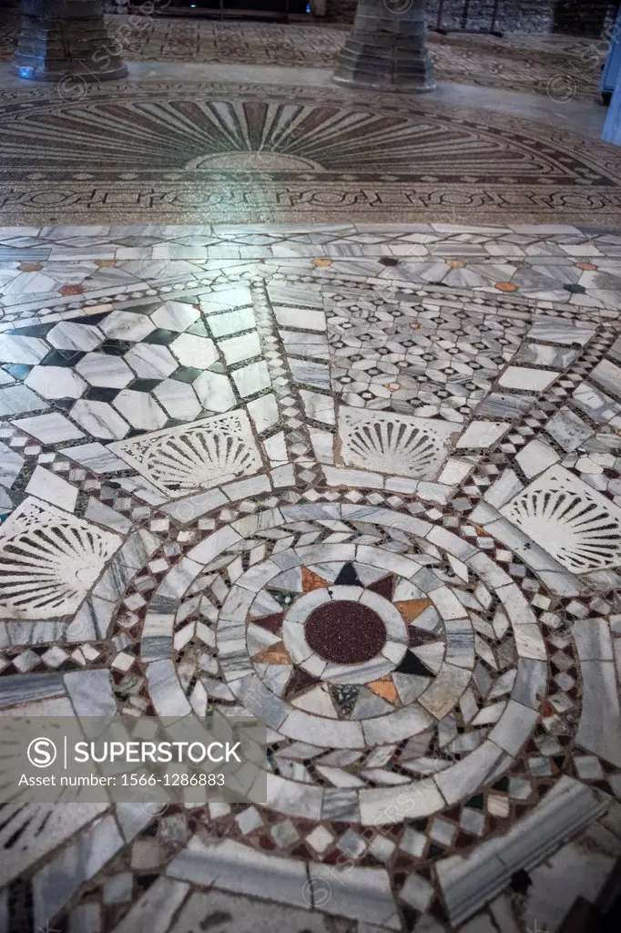 floor mosaics, Basilica of San Vitale Italy,.