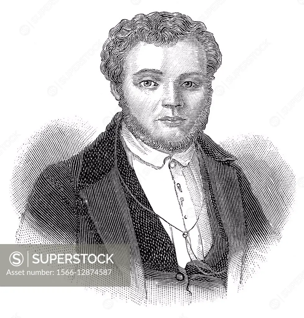 portrait of Robert Blum, 1807 - 1848, a German politician, journalist, publisher and poet.
