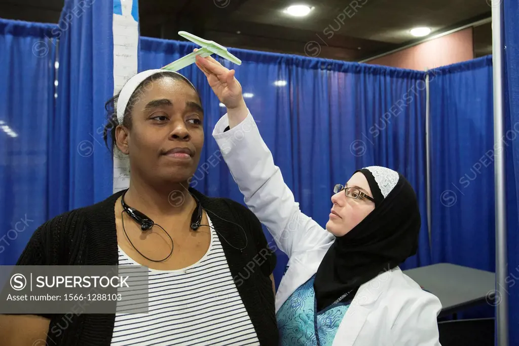 Detroit, Michigan - The Wayne County Cover the Uninsured Health Expo offered free screenings for blood pressure, cholesterol, diabetes, and other cond...