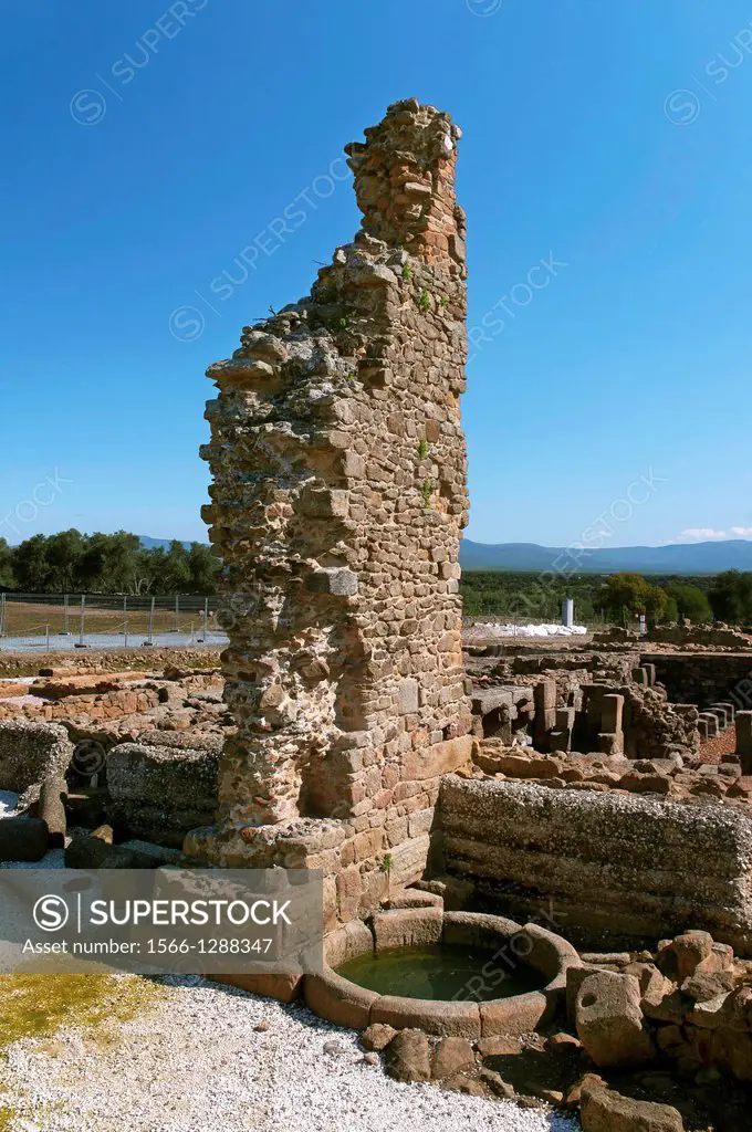 Roman ruins of Caparra, Terms, Guijo de Granadilla, Caceres-province, Spain.