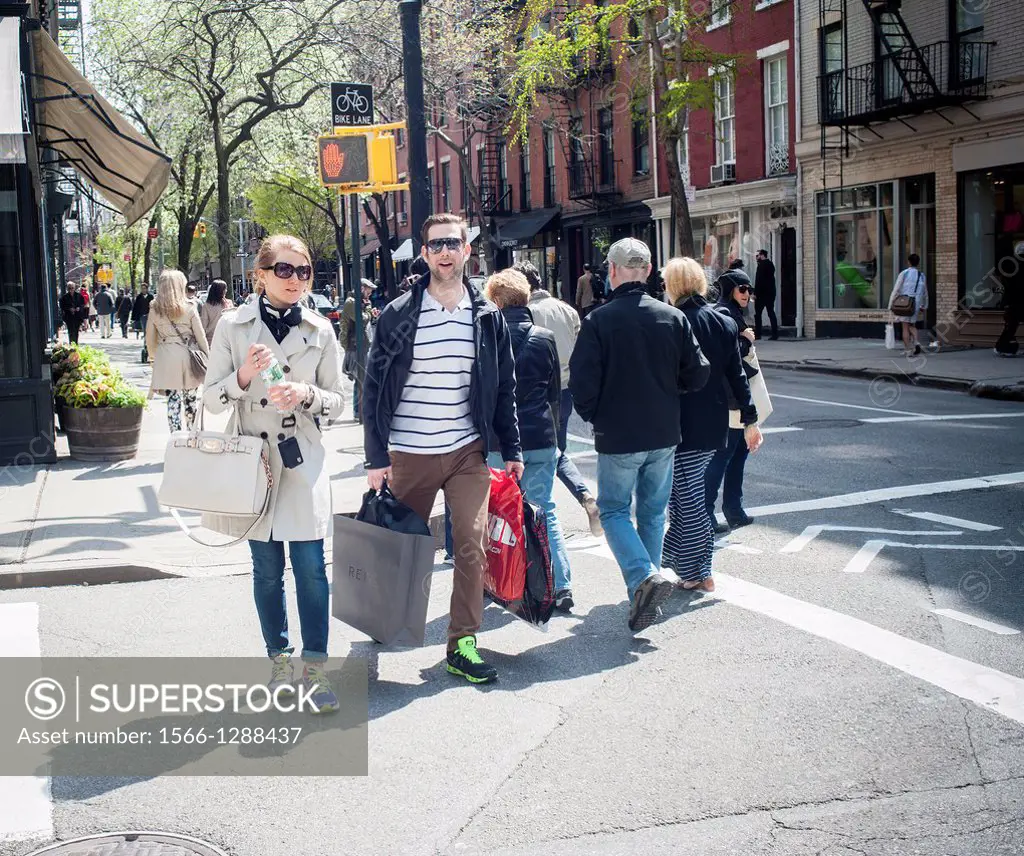 Shopping on trendy Bleecker Street in New York