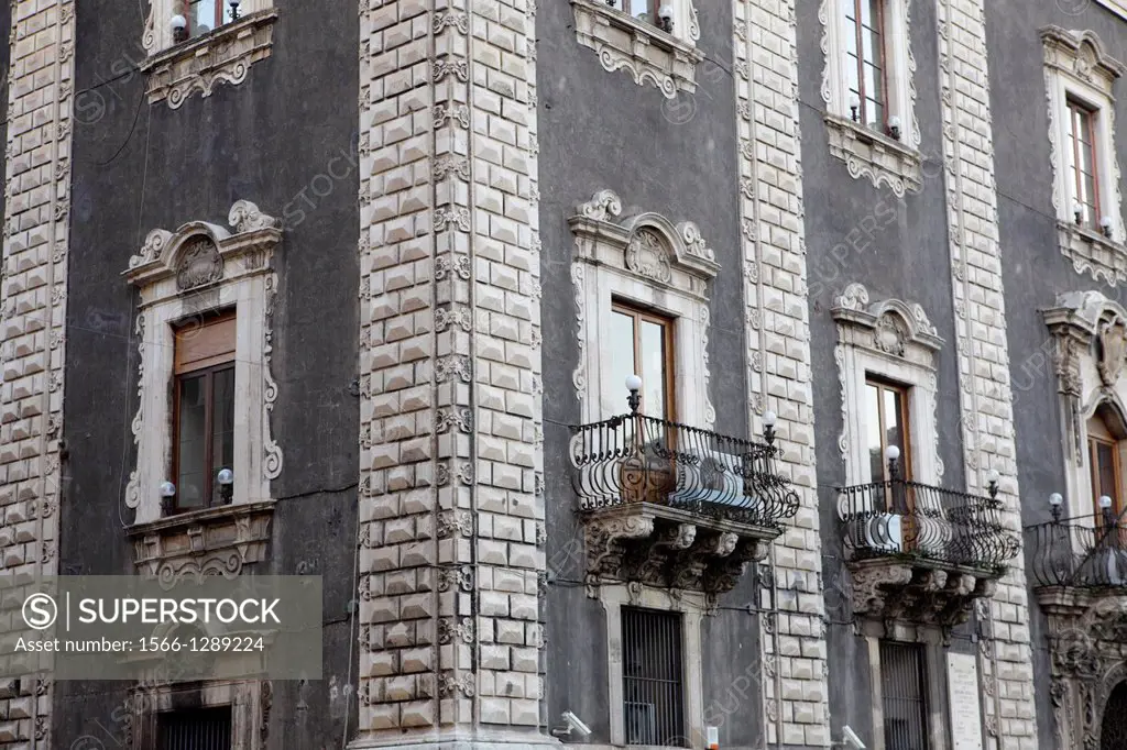Traditional architecture in Catania, Italy.
