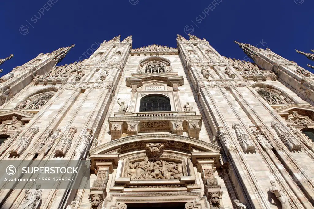 Detail of the Cathedral, Milan, Italy.