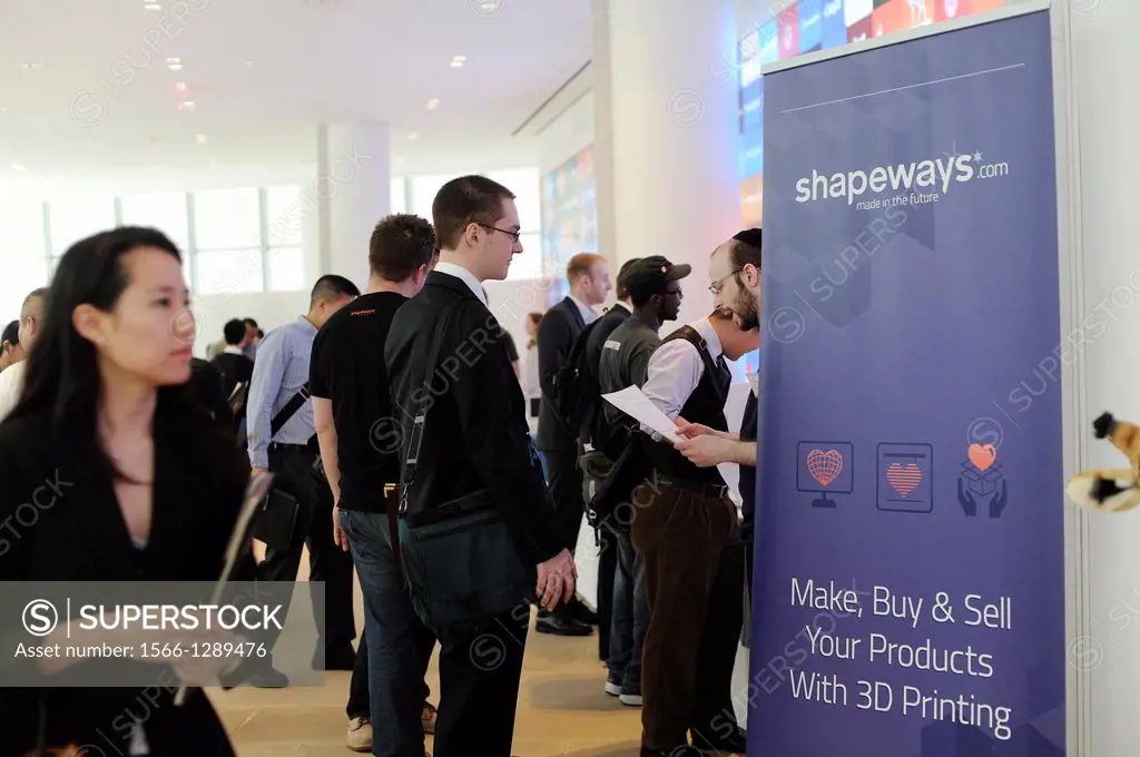 Job seekers at the Shapeways booth at the Fourth Annual NYC Startup Job Fair in New York. The Labor Department reported a rise in unemployment benefit...