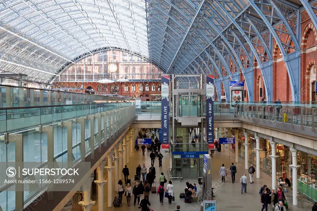 St Pancras International Train Station, London, England.