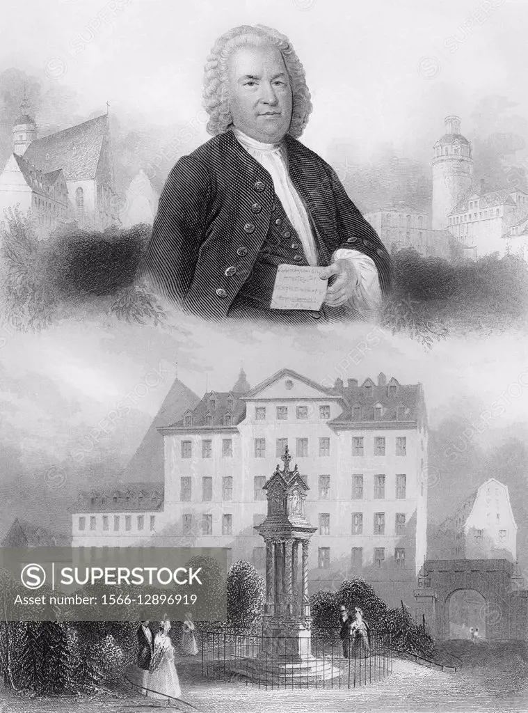 Buildings of Leipzig, Johann Sebastian Bach, 1685-1750, German composer and organ and piano virtuoso of the Baroque.