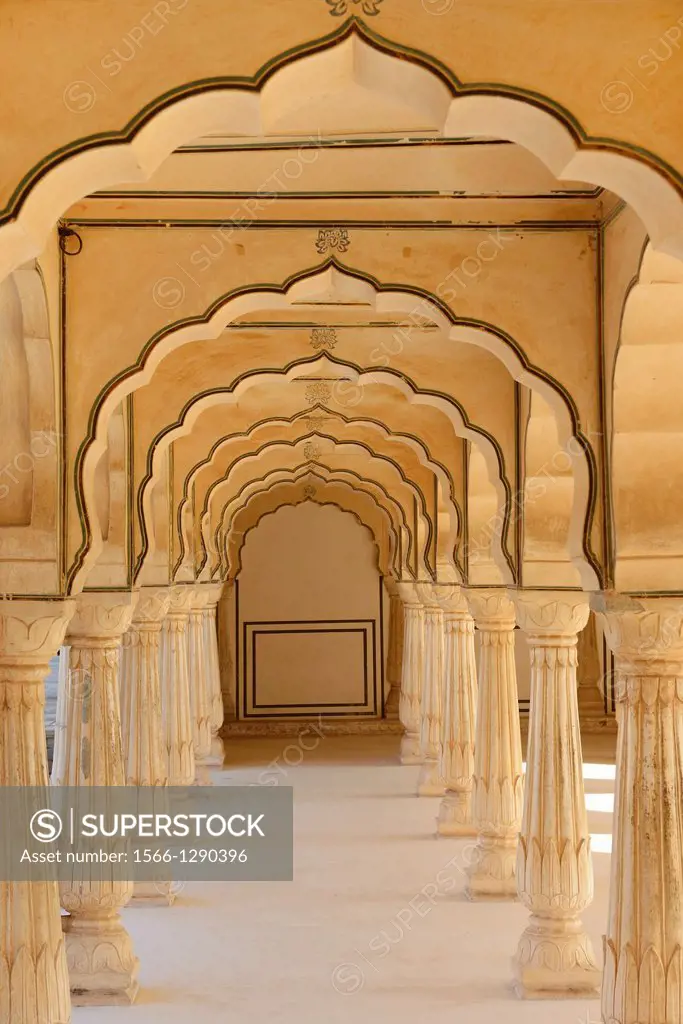 India, Rajasthan, Amber Palace, Diwan i Am.