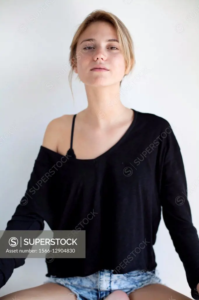 young woman wearing something black