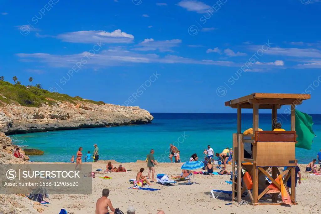 Cala Mendia, Manacor, Balearic islands, Mallorca, Majorca Island, Spain.