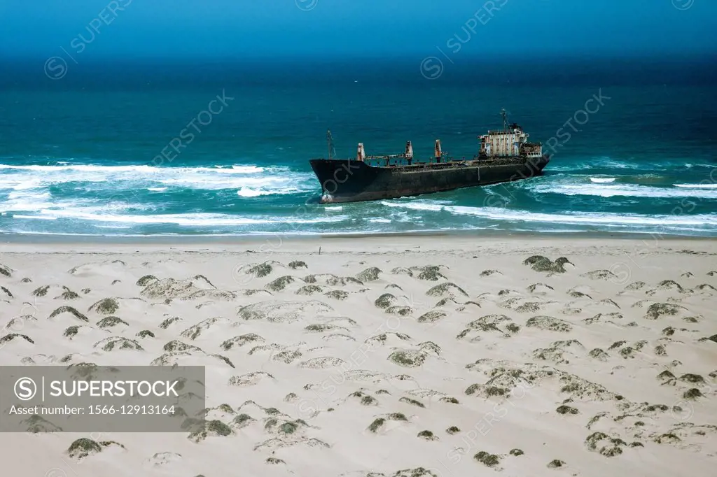 Shipwreck on the Skeleton Coast - north of Luderitz, Namibia, Africa.