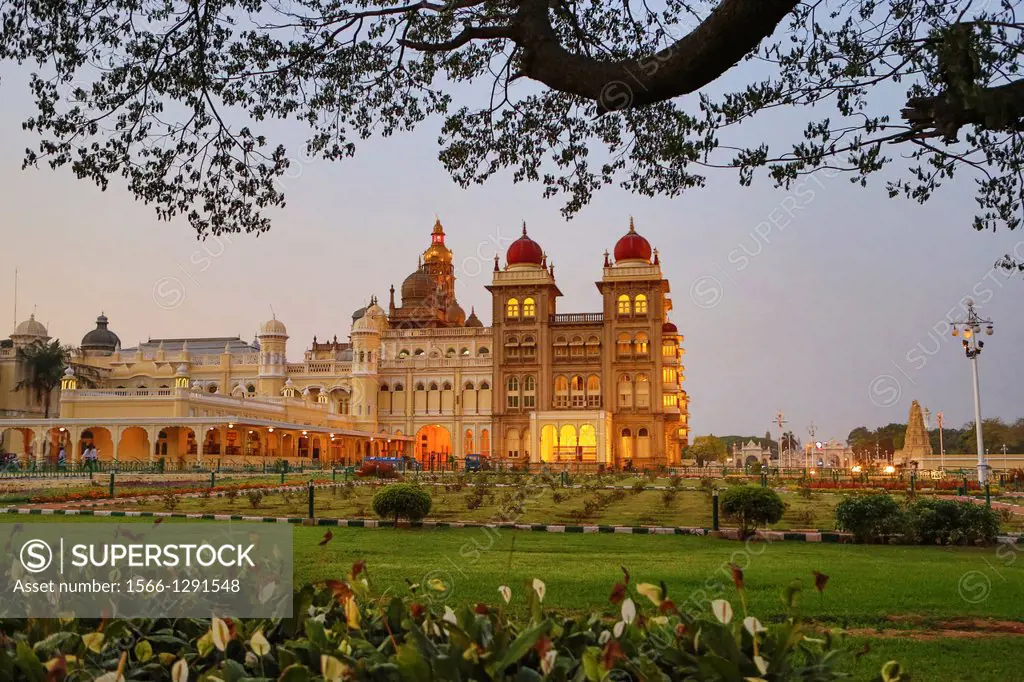 India , Karnataka State , Mysore City, Mysore Palace.