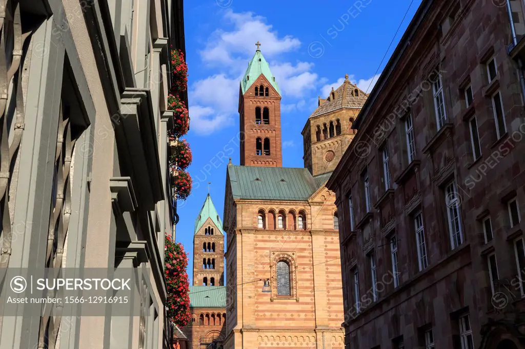 Speyer, Speyer Cathedral, Maximilianstreet, Kaiserdom, UNESCO World Heritage Site, Rhineland-Palatinate, Germany