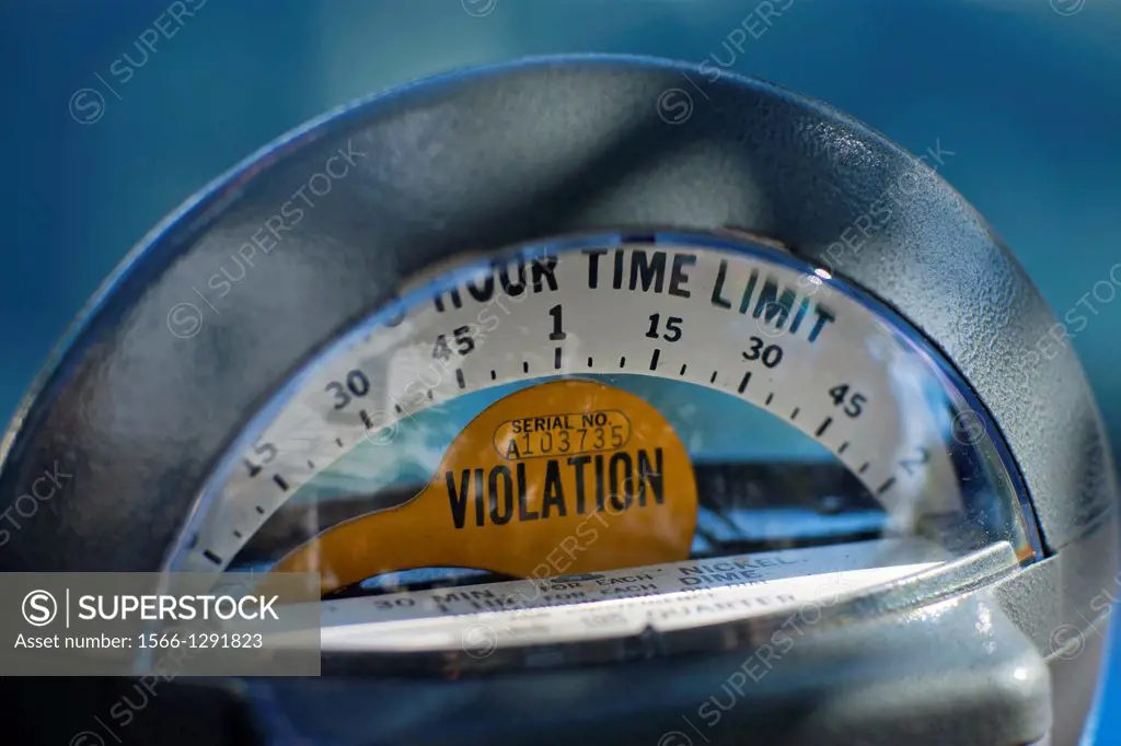 Violation On Analog Mechanical Parking Meter.