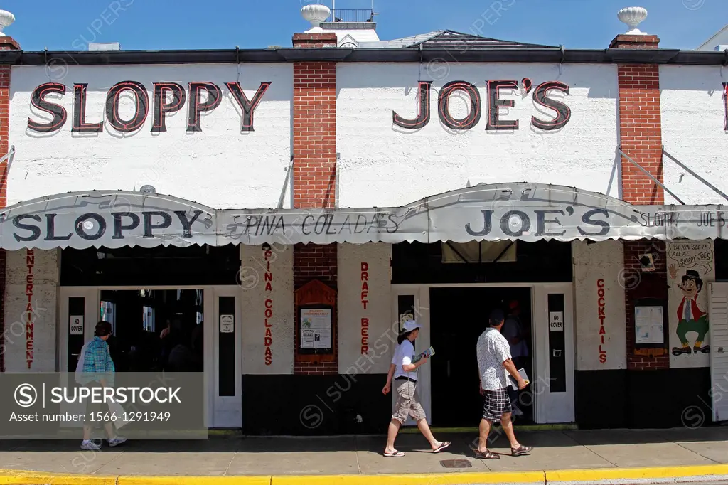 Key West Florida USA Duval Street famous Sloppy Joe´s Bar Hemingway hangout tourist attraction.